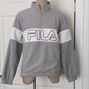 Fila Gray and White Pullover Sweatshirt